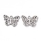Non-Tarnish 304 Stainless Steel Pendants, Butterfly Charms, Stainless Steel Color, 18x25x2mm, Hole: 2.5mm