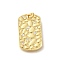 Rack Plating Brass with Cubic Zirconia Pendants, Long-Lasting Plated, Lead Free & Cadmium Free, Rectangle Charms, with Jump Ring, Real 18K Gold Plated, 25.5x16x2mm, Hole: 3mm