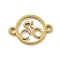 Ion Plating(IP) 201 Stainless Steel Hollow Connector Charms, Ring with Cycling Links, Real 18K Gold Plated, 10x14.5x1mm, Hole: 1.2mm