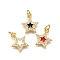 Brass Micro Pave Cubic Zirconia Pendants, Star, with Enamel, Rack Plating, Long-Lasting Plated, Lead Free & Cadmium Free, with Jump Ring, Mixed Color, 14.5x12x1.8mm, Hole: 3mm