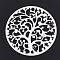 Aluminium Big Pendants, Laser Cut Big Pendants, Flat Round with Tree of Life, Silver Color Plated, 50x1mm, Hole: 3mm