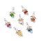 Baking Painted Glass Beaded Pendants Set, with Iron & Alloy Findings, Acrylic Beads, Angel, Mixed Color, 28.5x15.5x11.5mm, Hole: 4x2.5mm, 7pcs/set