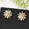 Brass Micro Pave Clear Cubic Zirconia Stud Earrings for Women, Cadmium Free & Lead Free, Long-Lasting Plated, Rack Plating, Golden, Snowflake, 10.5mm