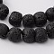 Round Synthetic Lava Rock Dyed Beads Strands, Black, 10mm, Hole: about 2.5~3mm, about 46pcs/strand, 15.3 inch