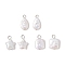 3Pcs 3 Styles Natural Keshi Pearl Pendants, with 304 Stainless Steel Loops, Teardrop Star Square, Creamy White, Stainless Steel Color, 14~17x8.5~11x2~5.5mm, Hole: 2.2~3.3mm, 1pc/style