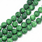 Natural White Jade Bead Strands, Dyed, Frosted, Round, Green, 10~11mm, Hole: 1.2mm, about 38~39pcs/strand, 14.9 inch