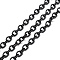 304 Stainless Steel Textured Cable Chains, Unwelded, with Spool, Electrophoresis Black, 8x6x1.3mm, 32.8 Feet(10m)/roll