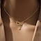 Heart Letter Brass Micro Pave Clear Cubic Zirconia Initial Lariat Necklaces, Golden, Letter O, 13.78~17.72 inch(35~45cm)
