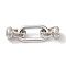 Rectangle Rack Plating Brass Fold Over Clasps, Long-lasting Plated, Lead Free & Cadmium Free, Platinum, 35mm, Hole: 4.5mm