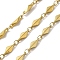 Ion Plating(IP) 304 Stainless Steel Rhombus Link Chains, with Spool, Soldered, Golden, 11.5x4x2mm