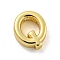 Brass Pendants, Cadmium Free & Nickel Free & Lead Free, Real 18K Gold Plated, Letter Q, 9.5x8x3mm, Hole: 1.2mm
