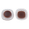 Acrylic Cabochons, with ABS Plastic Imitation Pearl Beads, Square, Coconut Brown, 20.5x20.5x5mm