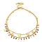 Boho 304 Stainless Steel Enamel Anklets, Double Layer Anklets, Butterfly, 7-7/8~8-1/4 inch(20~21cm)