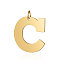 201 Stainless Steel Pendants, Letter, Golden, Letter.C, 30x29x1.5mm, Hole: 4.5mm