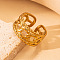 201 Stainless Steel Oval Link Chain Cuff Rings, Golden, US Size 12 3/4(22mm)