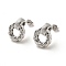 Twist Donut Rack Plating Brass Stud Earrings, Cadmium Free & Lead Free, Platinum, 17.5x14mm