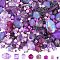 100G 5 Styles Acrylic Beads, Mixed Shapes, Purple, 2~28x1.5~11mm, Hole: 0.5~2mm