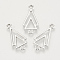 Alloy Links connectors, Triangle, Platinum, 24x12x1.5mm, Hole: 1.5mm