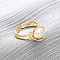 Brass with Natural Pearl Adjustable Cuff Rings, Nickel Free, Real 14K Gold Plated, 10x15mm, Adjustable