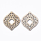 Undyed Natural Wood Filigree Joiners Links, Laser Cut Filigree Joiners Links, Horse Eye, Antique White, 58x48x2.5mm, Hole: 1.2mm