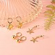 Серьга-кольцо из латуни с морской тематикой EJEW-SZ0001-21G-2