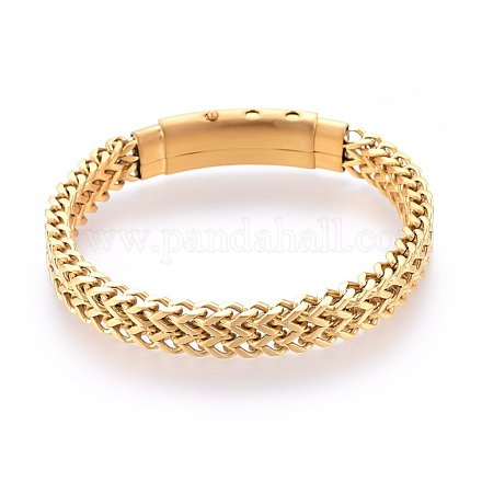 Браслеты из нержавеющей стали 304 BJEW-L631-28G-1
