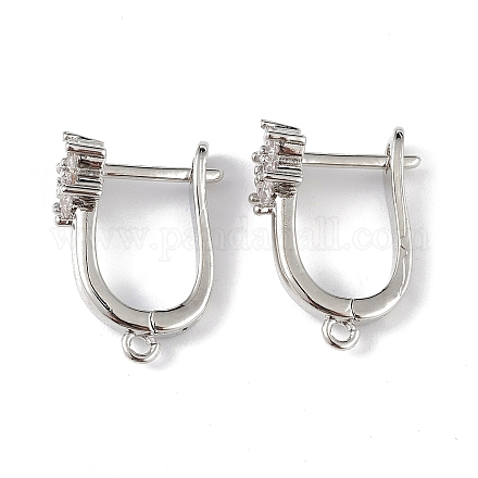 Серьги-кольца из латуни с цветком ZIRC-L097-054P-1