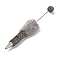 Iron Beadable Pen, Ball-Point Pen, with Polymer Clay Rhinestone & Plush Pompom, for DIY Personalized Pen with Jewelry Beads, Greige, 155x26mm