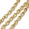 Eco-Friendly Alloy Coffee Bean Chain, with Spool, Unwelded, Golden, Coffee Bean: 10x7x2.5mm, Link Ring: 6.5x1.5mm, 32.8 Feet(10m)/roll