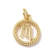 Brass Charms, Cadmium Free & Lead Free, Real 18K Gold Plated, Ring with Twelve Constellations, Scorpio, 14.5x12x2mm, Hole: 3.4mm