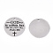 Non-Tarnish 201 Stainless Steel Pendants, Flat Round with Word God, Stainless Steel Color, 30x1.5mm, Hole: 2mm