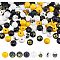 UNICRAFTALE About 120Pcs 8 Styles Senior Year Theme Printed Wooden Beads 15.5~16mm Round with Hat Gnome Graduation Cups Beads Graduation Theme Pattern Wooden Beads for Jewelry Making Gift