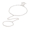 Brass Cable Chain Ring Bracelets for Women, Silver, 6-7/8 inch(17.5cm)