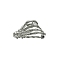 Alloy Hair Clips, Claw Hair Clips for Women, Halloween Skeleton Hand, Silver, 86x45mm