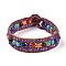 Natural Amethyst Beaded Cord Bracelets, with Mixed Stone, Leather Cord and Alloy Clasps, Tree, 8-5/8 inch(22cm), 20mm