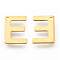 304 Stainless Steel Charms, Letter, Initial Charms, Real 18k Gold Plated, Letter.E, 11x6~12x0.8mm, Hole: 1mm