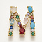 Brass Micro Pave Cubic Zirconia Pendants, Cadmium Free & Nickel Free & Lead Free, Letter, Colorful, Golden, Letter.M, 20x17x6mm, Hole: 3x2mm