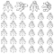 SUPERFINDINGS 80Pcs 2 Style Brass Filigree Bead Cap Bails Silver Flower Bead Caps with Loop Filigree Prong Spacer Beads for Earrings Bracelets Necklaces Jewelry DIY