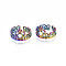 Ion Plating(IP) Rainbow Color 304 Stainless Steel Heart Crown Open Cuff Ring for Women, US Size 6 3/4(17.1mm)