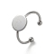 Non-Tarnish Adjustable 304 Stainless Steel Finger Rings Components, Pad Ring Base Findings, Flat Round, Stainless Steel Color, US Size 8 1/2(18.5mm), Tray: 10mm.