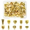 40Pcs 10 Styles Tibetan Style Alloy Tube Bails, Loop Bails, Mixed Shapes, Antique Golden, 7.5~14.5x7~9x3.5~8.5mm, Hole: 1.2~2mm, Inner Diameter: 2.8~4.8mm, 4pcs/style