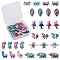 48Pcs 8 Style Printed Alloy Links/Connectors, with Enamel, Mixed Shapes, Mixed Color, 6pcs/style