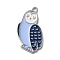 Winter Theme Alloy Enamel Pendants, Platinum, Bird, 24.5x16x1.7mm, Hole: 1.8mm