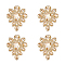Teardrop Shape Alloy Rhinestone Appliques, for DIY Bridal Dress, Shoes, Lt.Col.Topaz, 57x45mm, 4pcs/box