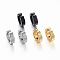 304 Stainless Steel Clip-on Earrings, Hypoallergenic Earrings, Mixed Color, 13x4mm