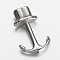 Non-Tarnish 304 Stainless Steel Anchor Hook Clasps, For Leather Cord Bracelets Making, Stainless Steel Color, 31.5x20x7.5mm, Hole: 5mm