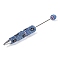 Iron Beadable Pen, Ball-Point Pen, with Polymer Clay Rhinestone, for DIY Personalized Pen with Jewelry Beads, Random Underlay, Light Sapphire, 149x16mm