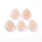 Natural Rose Quartz Pendants, Teardrop Charms with Golden Metal Enlaced Hamsa Hand, 32.5~33.5x24.5~25.5x7~8mm, Hole: 2mm