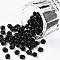 TOHO Short Magatama Beads, Japanese Seed Beads, (49) Opaque Jet, 4.5x4x3mm, Hole: 1.2mm, about 450g/bag