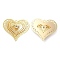 Brass Micro Pave Cubic Zirconia Pendants, Nickel Free, Heart, Real 18K Gold Plated, 24x27x4.5mm, Hole: 1.4mm